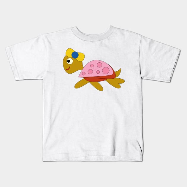 Cute Sea Turtle Kids T-Shirt by Art master